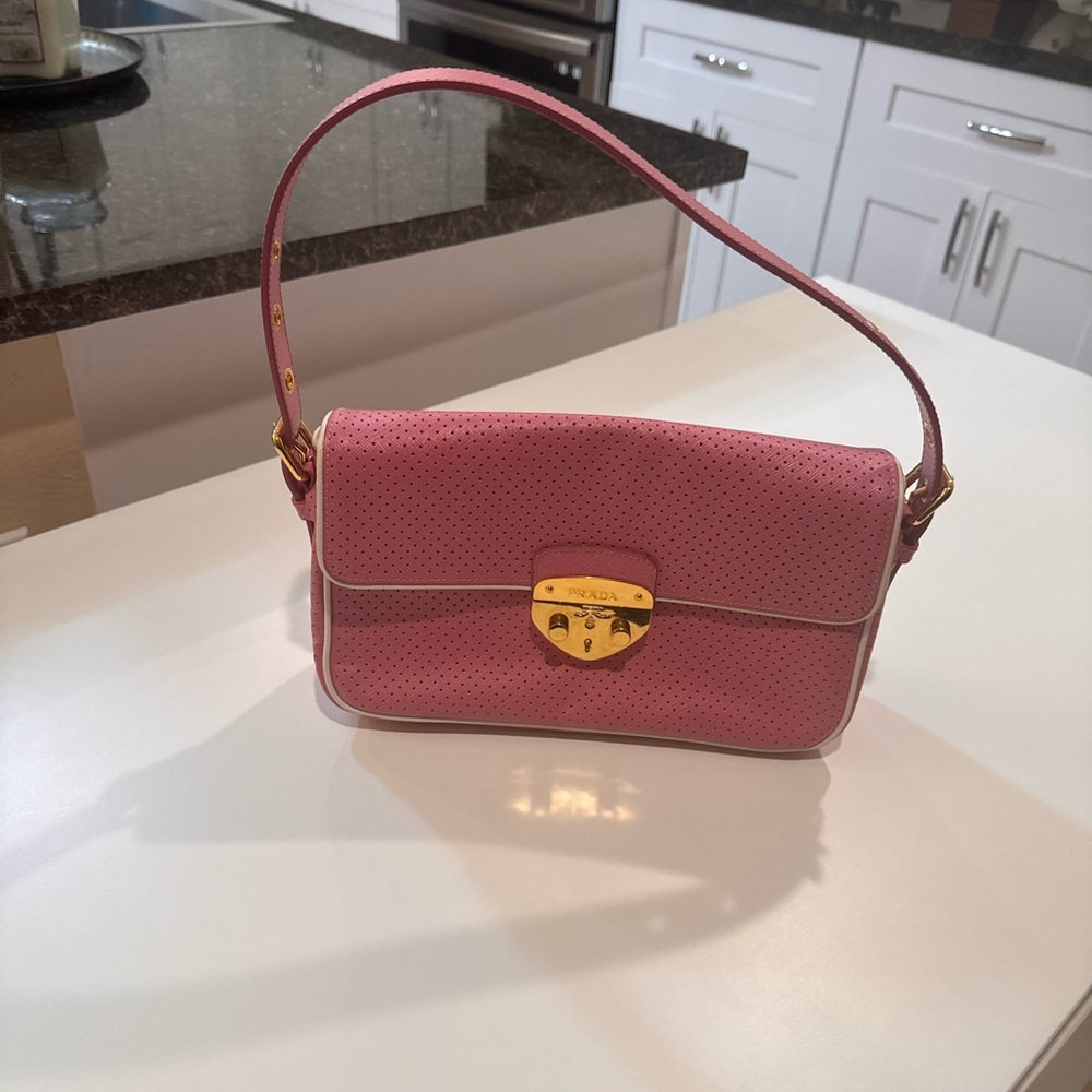 Pink Leather Shoulder Bag